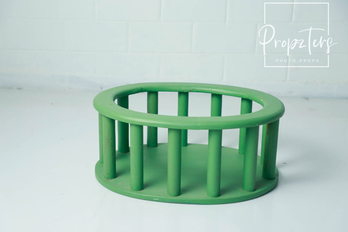 Green Wood Oval  Crib