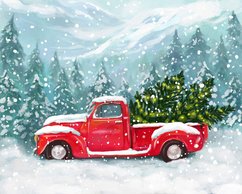 Winter Land Red Truck